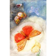 Butterflies and Flowers Painting Reproduction