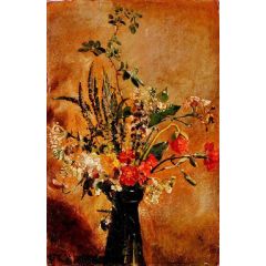 Study of Flowers in a Hyacinth Glass Painting Reproduction