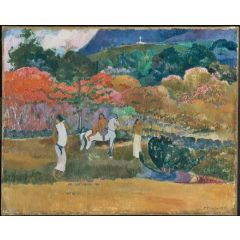 Women and a White Horse Painting Reproduction