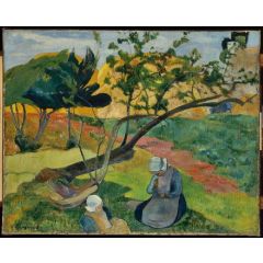 Two Breton Women Painting Reproduction