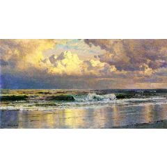 Beach at Atlantic City Painting Reproduction