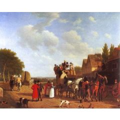 The Last Stage on the Portsmouth Road(also known as Halt der Postkutsche nach Portsmouth) Painting Reproduction