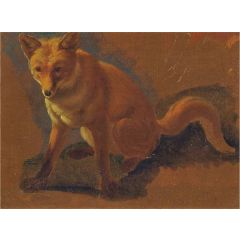 Study of a Fox Painting Reproduction