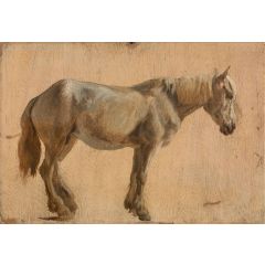 Study of a Grey Horse Painting Reproduction