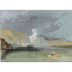 Shoal on the Seine, with an Approaching Steamer Painting Reproduction