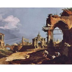 Venice: A Caprice View with a Pointed Arch Painting Reproduction