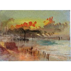 Harbour Scene at Sunrise, possibly Margate Painting Reproduction