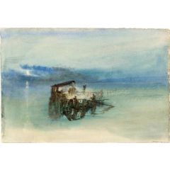 Fishermen on the Lagoon, Moonlight Painting Reproduction