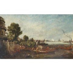 The Embarkation of George IV from Whitehall: The Opening of Waterloo Bridge, 1817 Painting Reproduction