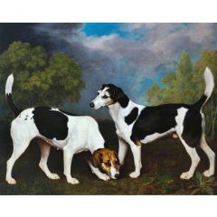 A Couple of Foxhounds Painting Reproduction