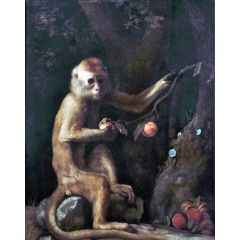 A Monkey Painting Reproduction