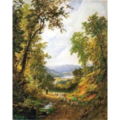 Shepherd and Flock Painting Reproduction
