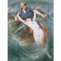 Fisherman and The Siren Painting Reproduction