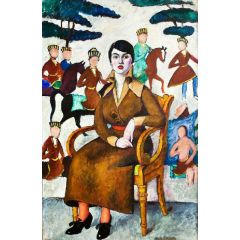 Portrait of a lady in a chair Painting Reproduction