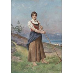 The Farm Girl Painting Reproduction