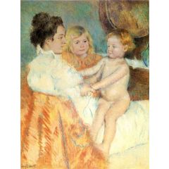 Mother, Sara and the Baby, counterproof Painting Reproduction