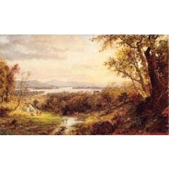 View of the Hudson Painting Reproduction