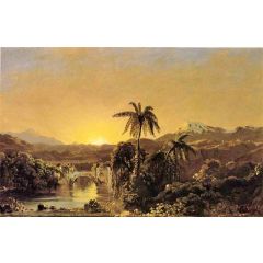 Sunset in Ecuador Painting Reproduction
