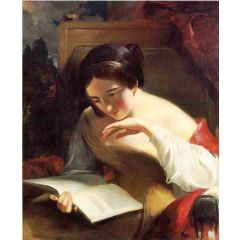 Portrait of a Girl Reading Painting Reproduction