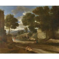 Landscape with Travellers Resting Painting Reproduction