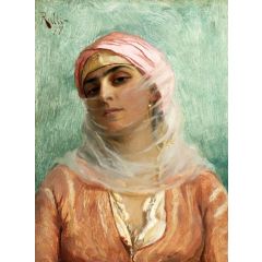 Young Turkish Woman Painting Reproduction