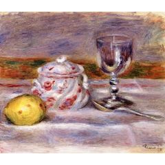 Sugar Bowl, Glass and Lemon Painting Reproduction