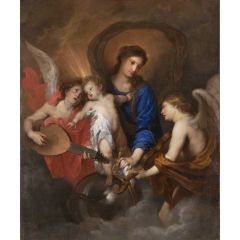 Virgin and Child with Music-Making Angels Painting Reproduction