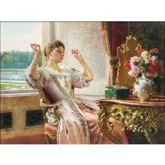 Lady with Jewels Painting Reproduction