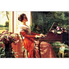 At the Piano Painting Reproduction
