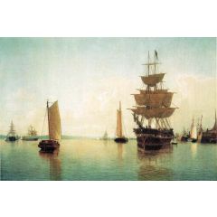 East River Off Lower Manhattan Painting Reproduction