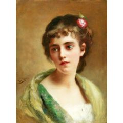 Head of a Girl Painting Reproduction