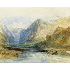 The Domleschg Valley, Looking North to the Gorge at Rothenbrünnen Painting Reproduction