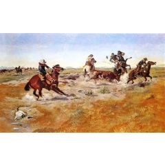 The Judith Basin Roundup Painting Reproduction