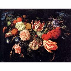 Festoon with Flowers and Fruit Painting Reproduction