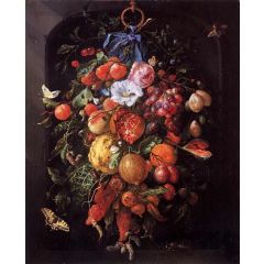 Festoon of Fruit and Flowers Painting Reproduction
