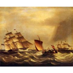 Shipping in Rough Seas Painting Reproduction