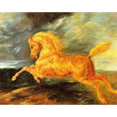 A Horse Frightened by Lightning Painting Reproduction