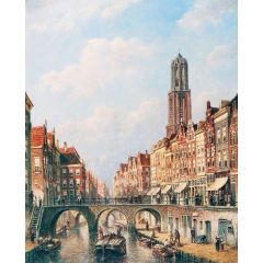 View on the Oudegracht, Utrecht Painting Reproduction