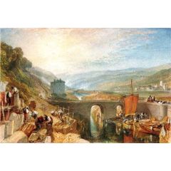 Kirkstall Lock, on the River Aire Painting Reproduction