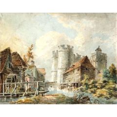 Canterbury, The West Gate, from the River Stour Painting Reproduction