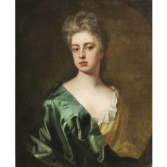 Portrait of an Unknown Lady Wearing a Pale Green Dress with Dark Green Wrap Painting Reproduction