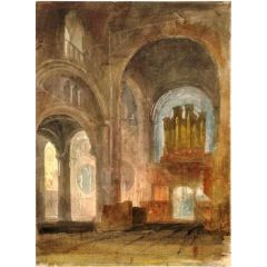 Oxford, The Interior of Christ Church Cathedral, Looking past the Crossing and Organ Screen into the Chancel Painting Reproduction