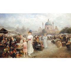 Flower Market Painting Reproduction