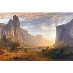 Looking Down Yosemite Valley, California Painting Reproduction