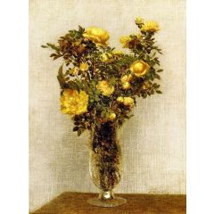 Roses Lying on Gold Velvet Painting Reproduction