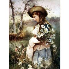 Gathering Marguerites Painting Reproduction