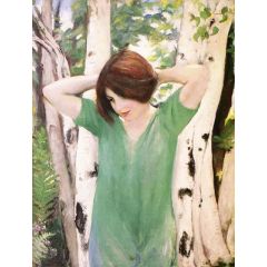 White Birch Painting Reproduction