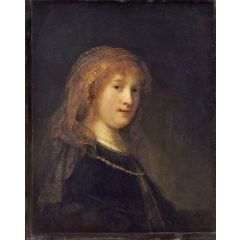 Saskia van Uylenburgh, Wife of the Artist Painting Reproduction