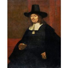 Portrait of a Man in a Tall Hat Painting Reproduction