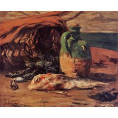 Still Life with Jug and Red Mullet Painting Reproduction